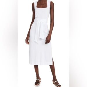 Vince White Midi Skirt with Tie Detail